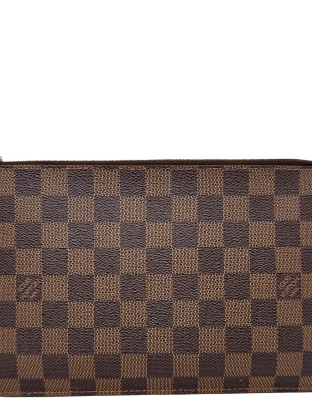 Louis Vuitton  Neverfull Damier Ebene Pochette Wristlet Brown